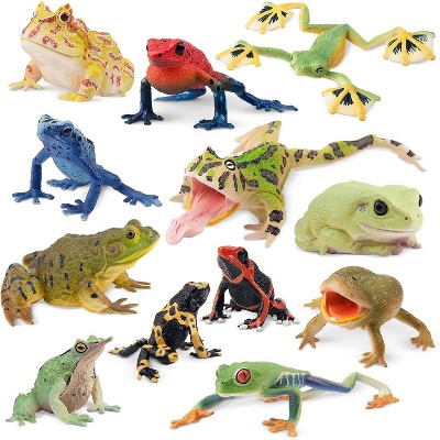 TEMI 12-Piece Reptile & Amphibian Animal Figurines Set, Realistic Lizard, Snake & Chameleon Toys for Desert Theme Party Favors