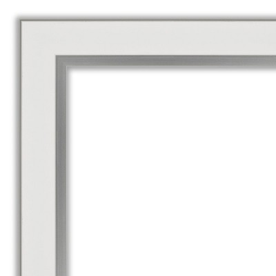 Eva White and Silver Narrow Wood Wall Picture Frame