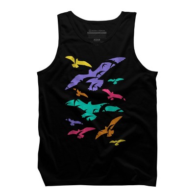 Men's Design By Humans Birds Flying In Color By Expo Tank Top
