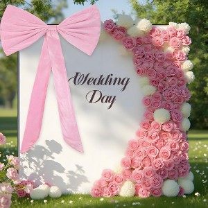 Bow Birthday Decor, Large Pink Bow for Room,Baby Shower, Wedding Backdrop, Christmas Tree Bows, Cute Giant Bow for Party Backdrop Hanging Wall Decor - 1 of 4