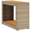 vidaXL Patio Side Table with Wooden Top Beige 39.4"x15.7"x29.5" Poly Rattan - 2 of 4