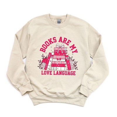 Simply Sage Market Women's Graphic Sweatshirt Books Are My Love Language Heart