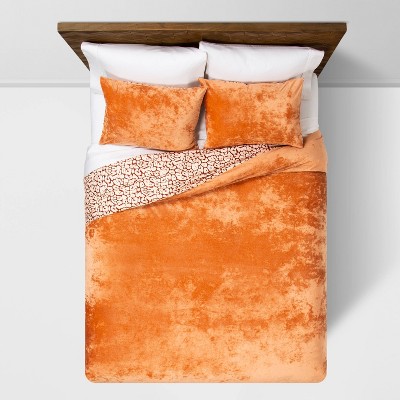 T/TXL Rust Reversible Velvet Leopard Print Duvet & Sham Set - Opalhouse™