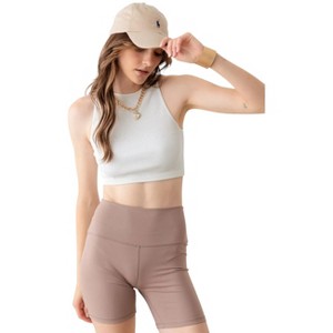 Slickblue Women's High Waist 6" Biker Shorts, Tapered Waist, Supportive Fit, Activewear, Size XS-L - 1 of 4