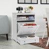 Tangkula Pet Feeding Station Furniture w/ Double Pull Out Dog Bowl Food Cabinet - 3 of 4