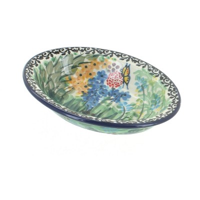 Blue Rose Polish Pottery 510 Ceramika Artystyczna Soap Dish