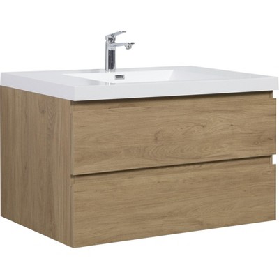 Bencmate Bathroom Storage Cabinets, Floating Bathroom Vanity with Sink, Modern Wall Mounted Bathroom Storage Vanity, Brown, 41.93"*19.69"*22.44"