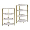 VECELO Corner Shelf, 4-Tier Display Shelves, Wood Storage Stand with Metal Frame for Small Space, Black/Brown/White/Gray/Gold - 2 of 4