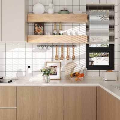 Set of 2 Wood Decorative Wall Shelf