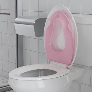 Round Toilet Seat with Built-In Toddler Seat, Soft Slow Close, Quiet Lid, Easy Install, Safe PP Material, Includes Hardware. - 1 of 4