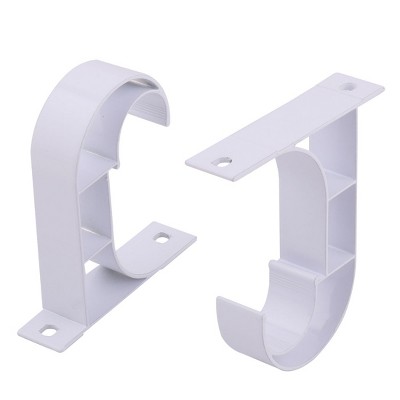 Curtain Rod Holder, 2pcs Double Curtain Rod Holder, Double Rod Holder,  Living Room, Bedroom, Curtain Rod Hook (2pcs)