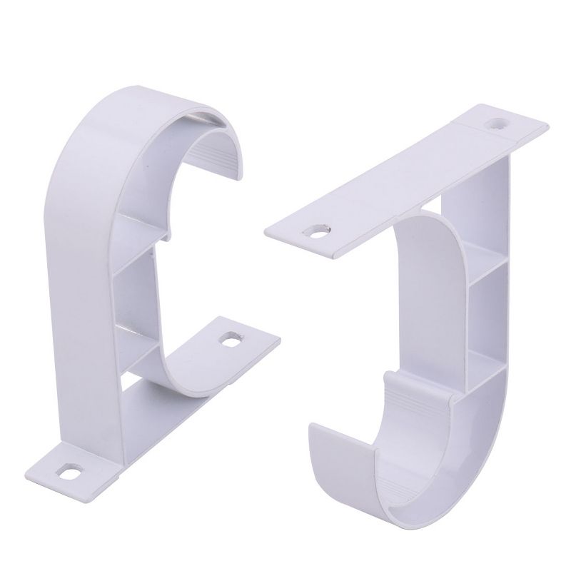 Unique Bargains Window Drapery Ceiling Hanging Holder Wall Curtain Rod Bracket Set of 2 Fits 1" Rod, 1 of 7