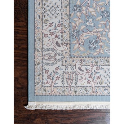 Narenj Blue and Beige Floral Synthetic 10' x 13' Area Rug