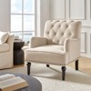Bonifacio Contemporary Velvet button-tufted back Armchair with Nailhead Trim | Karat Home - 2 of 4