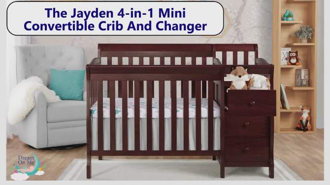 Dream On Me Jayden 4-in-1 Mini Convertible Crib And Changer, 2 of 14, play video