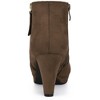 Allegra K Women's Round Toe Side Zip Low Platform Chunky Heel Ankle Booties - 3 of 4
