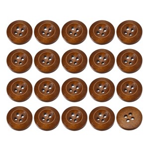 Unique Bargains Wooded Sewing DIY Craft Clothing Sewing Round Buttons 50 Pcs - 1 of 4
