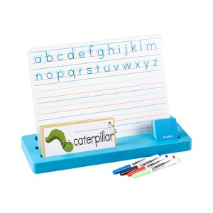 ECR4Kids Printing Practice Station with Tracing Cards, Pens and Eraser, White/Blue - 1 of 4
