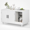 MAYEERTY 33*19" Modern Hidden Cat Cabinet with Scratch Pad - Living Room, White - 3 of 4