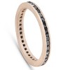 Pompeii3 1/2ct Black Diamond Channel Set Brushed Finish Eternity Ring 14K Rose Gold - image 2 of 4