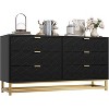 Garvee 6-Drawer Large Black Dresser with Gold Metal Handles and Legs, 53.5"L x 15.7"W x 25.1"H Modern Painted Wood Chest - 2 of 4