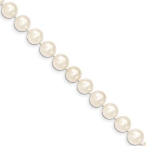 Black Bow Jewelry 8-9mm, White FW Cultured Pearl & 14k Yellow Gold Clasp Necklace - 1 of 4