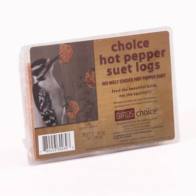 Birds Choice Hot Pepper Suet Logs 3oz - 4pk, Case of 12