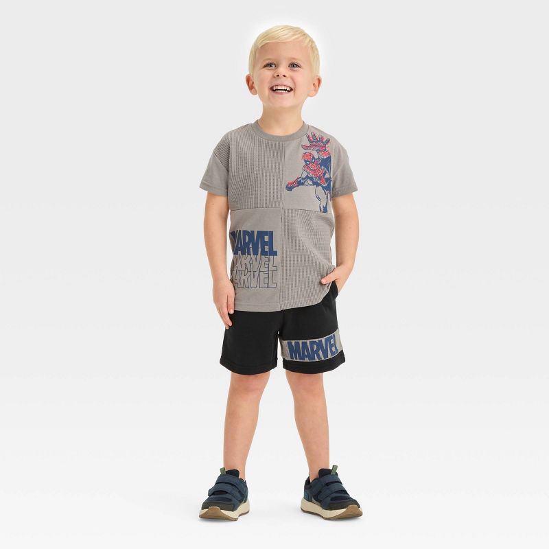 Toddler Boys&#39; Marvel Spider-Man Top and Bottom Set - Gray, 3 of 4
