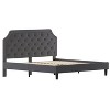 Merrick Lane Platform Bed with Slatted Support Contemporary Tufted Upholstery with Accent Nail Trim - 2 of 4