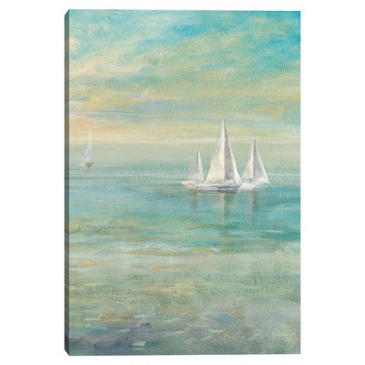 24" x 36" Sunrise Sailboats II by Dahui Nai Unframed Wall Canvas - Masterpiece Art Gallery