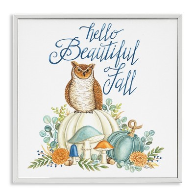 Stupell Industries Beautiful Fall with Owl Black Framed Giclee Art