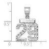 Black Bow Jewelry 14k White Gold, Varsity Collection, Small D/C Pendant, Number 29 - 2 of 3