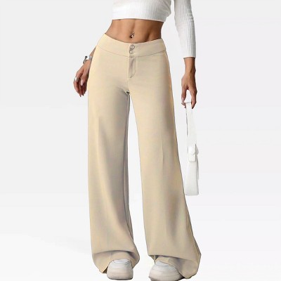 Women's Wide Leg Pants High Waist Palazzo Pants Elastic Fit Casual Palazzo Pants Trousers with Pockets Wide Leg Sweatpants