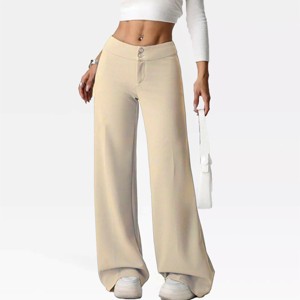 Women's Wide Leg Pants High Waist Palazzo Pants Elastic Fit Casual Palazzo Pants Trousers with Pockets Wide Leg Sweatpants - 1 of 4