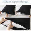 King Size Pillowcases Set of 2, 100 Cotton, 20x40 inches, Black with Zipper - 4 of 4