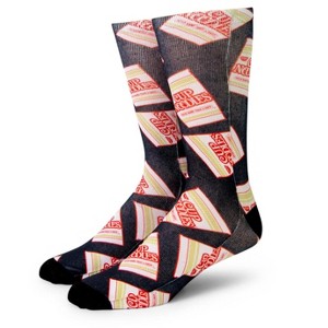 H3 Sportgear Cup Noodles Black Sublimated Adult Crew Socks | Shoe Size 8-12, Sock Size 10-13 - 1 of 4