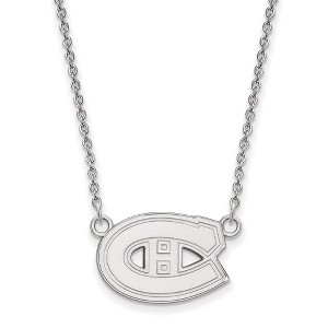 Black Bow Jewelry 14k White Gold Montreal Canadiens NHL Necklace 18 Inch - 1 of 4