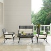 4pc Alistair Outdoor Steel Conversation Set Creme/Matte Black - Crosley: Weather-Resistant Patio Seating with Coffee Table - 3 of 4