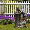 27" Resin Indoor/Outdoor Girl and Boy Drinking Water Fountain Yard Décor Bronze - Alpine Corporation - 2 of 4