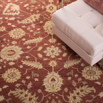 Sumak Red and Beige Wool 6' x 9' Handmade Area Rug