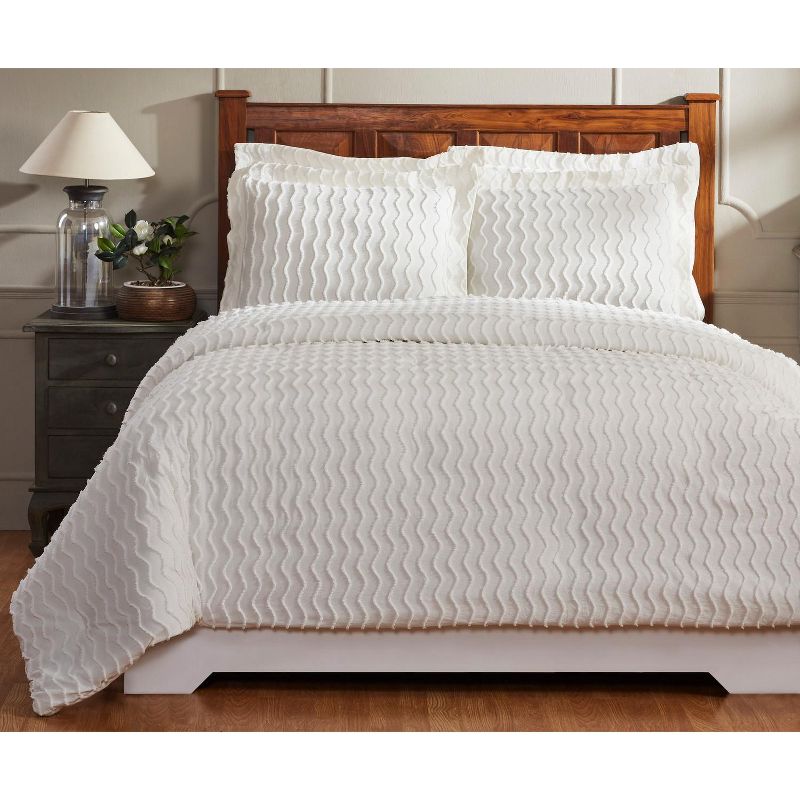 Twin Isabella Comforter 100% Cotton Tufted Chenille Comforter Set Ivory - Better Trends, 4 of 7