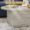 Vipbear Round Coffee Table,35.5-Inch Modern Engineered Wood Center Coffee Tables for Living Room, Home Office Wooden Rustic Cocktail Tea Accent Table - 4 of 4