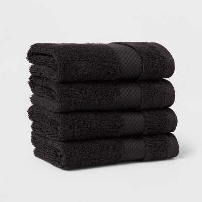 4pc Performance Plus Washcloths Dark Gray Striped - Threshold™