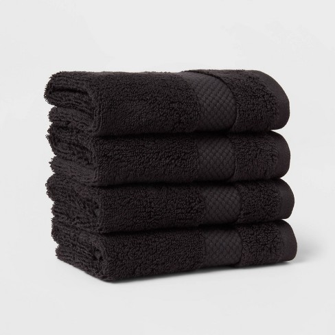 Basics Fade Resistant Cotton Washcloth, 12-Pack, 12 L x 12 W, Black