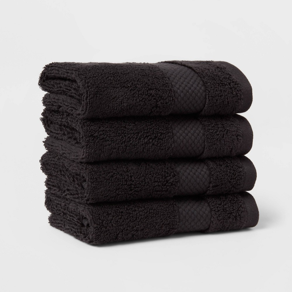 Photos - Towel 4pc Performance Plus Washcloths Black - Threshold™