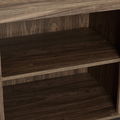 Silas 64" Black Mid-Century Modern TV Stand with Cabinet