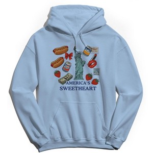 Rerun Island Men's American Sweetheart Americana 4Th Of July Long Sleeve Graphic Cotton Sweatshirt Hoodie - 1 of 4