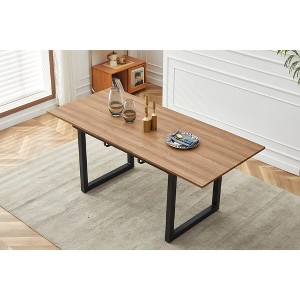 70.86" x 31.5" x 29.5" Square Extendable Dining Table with metal leg, Modern Space Saving Kitchen Table for Living Room - 1 of 4