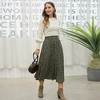 Women's Polka Dot Maxi Skirt - High Waist Pleated Midi Swing Skirt with Pockets for Beach & Cruise Green-floral Print - 2 of 4