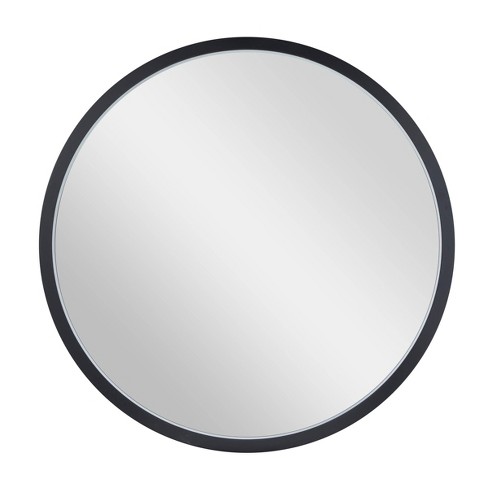 Olivia & May 42" Contemporary Wood Round Wall Mirror Black : Wall Mount, No Assembly Required ...